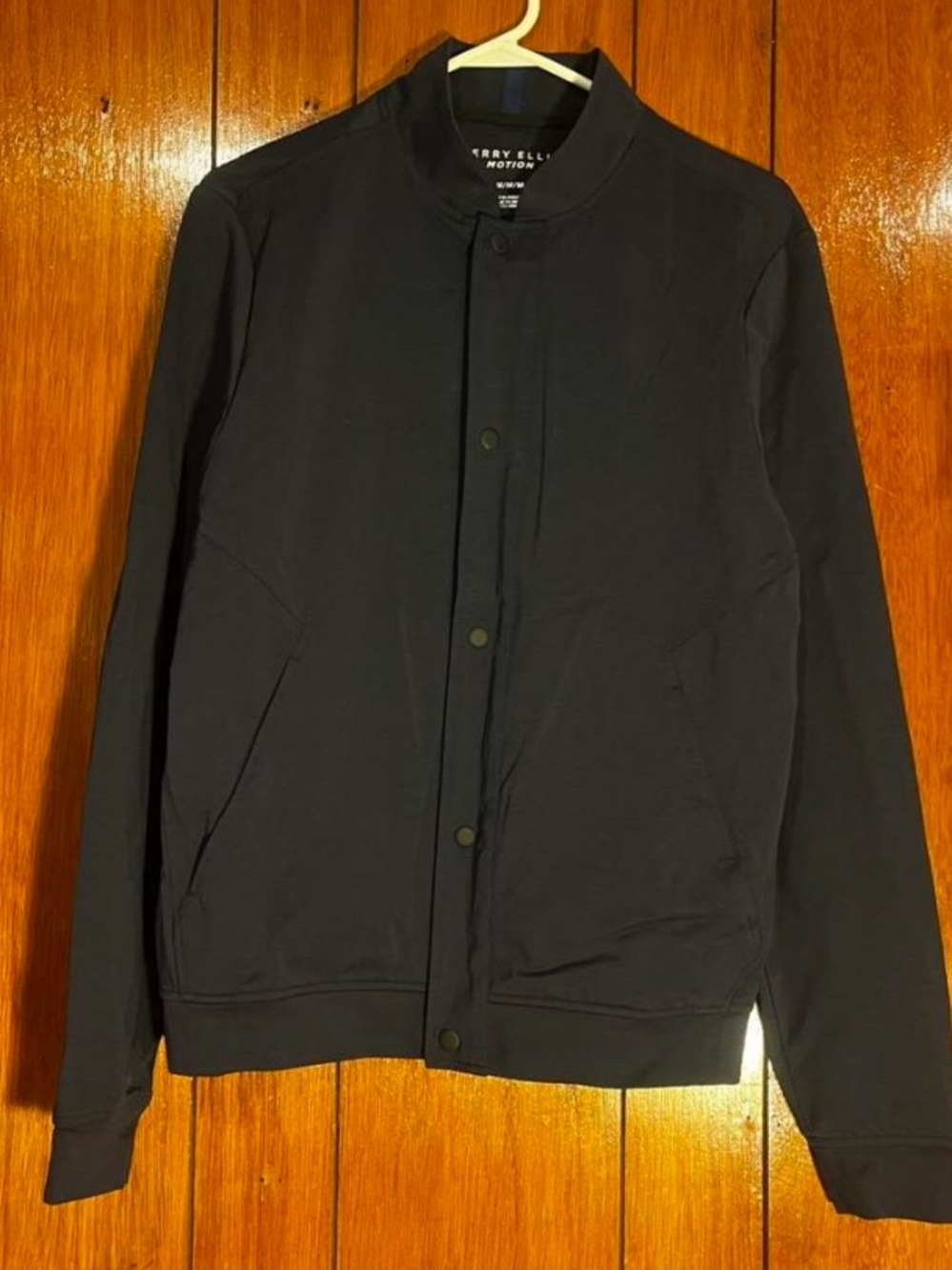 Perry Ellis Black Men’s Snap-Front Bomber Jacket